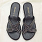 Black Rhinestone Slip-On Sandals – Modest Summer Footwear for  Women