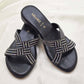 Black Rhinestone Slip-On Sandals – Modest Summer Footwear for  Women