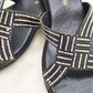 Black Rhinestone Slip-On Sandals – Modest Summer Footwear for  Women