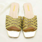 SHAHZ Summer Slide Sandals – Criss-Cross Embellished Flats for Eid, Weddings & Summer Wear