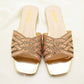 SHAHZ Summer Slide Sandals – Criss-Cross Embellished Flats for Eid, Weddings & Summer Wear