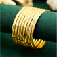 High-Shine Polished Gold Bangles – Slim Stackable Bangle Set for Women